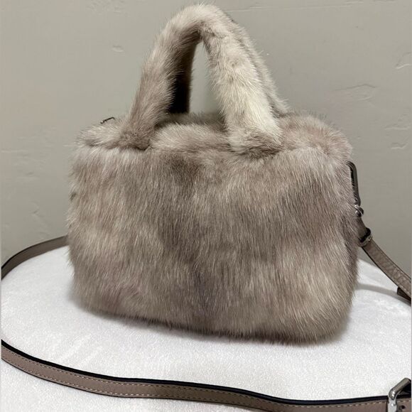 Premium Natural Mink Fur With Fur Handles Bag, Crossbody - Picture 4 of 14